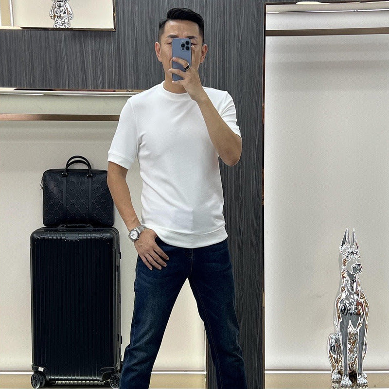 Men's Summer Simple Round-Neck Pure Cotton T-Shirt(50% OFF)
