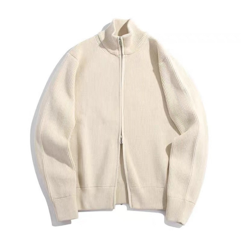 Men's Zip up Cozy Turtleneck Knit Sweater