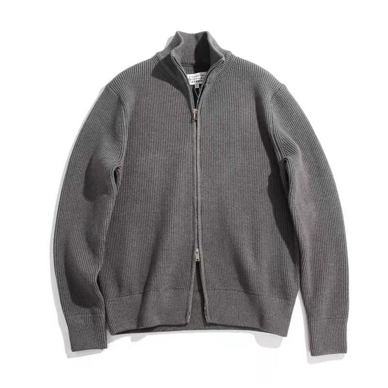 Men's Zip up Cozy Turtleneck Knit Sweater