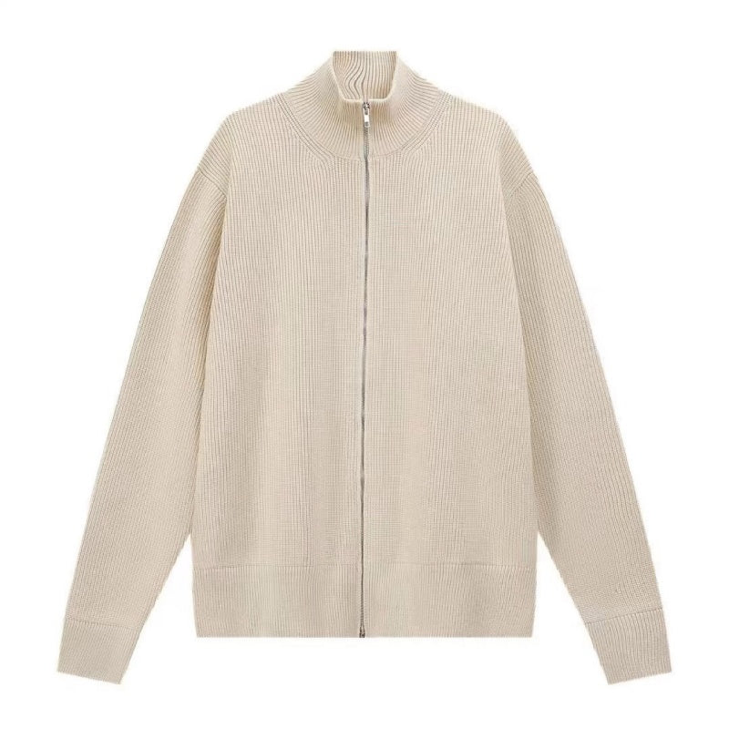 Men's Zip up Cozy Turtleneck Knit Sweater