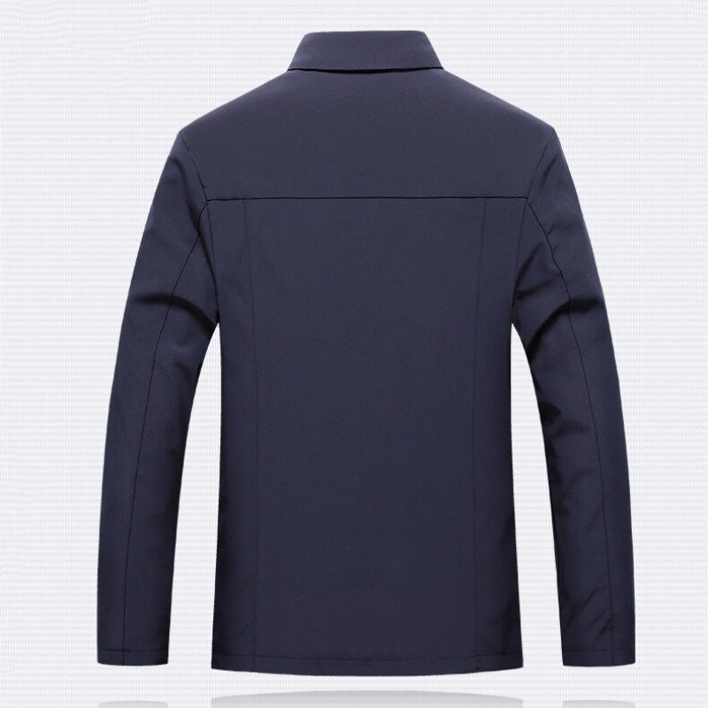 Men's Classic Business Lapel Collar Zip-Up Jacket
