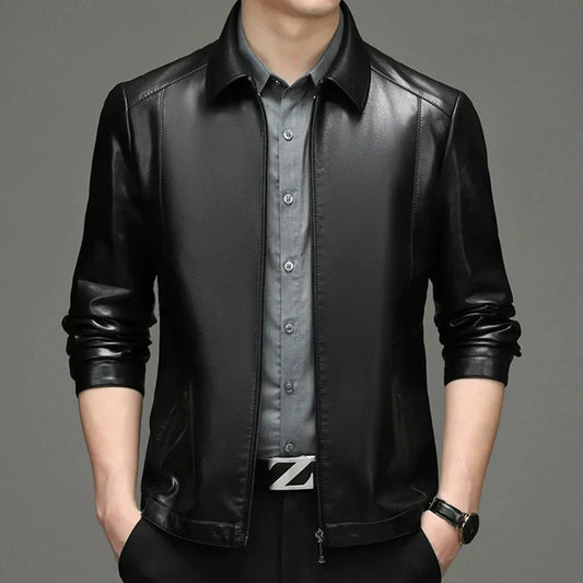 Men's Casual PU Leather Jacket(50% OFF)