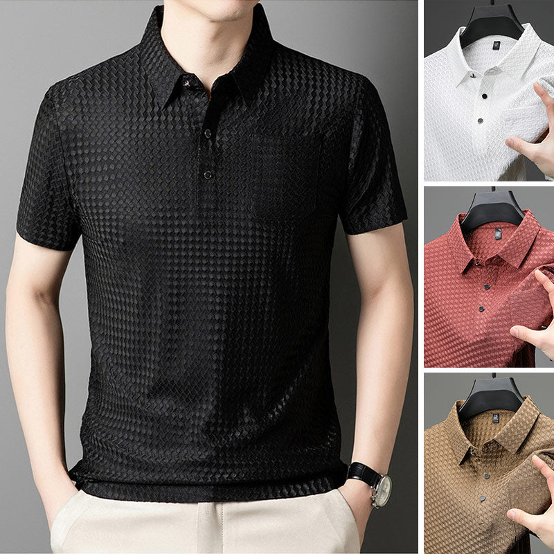 šMenās Textured Short-Sleeve Shirtš
