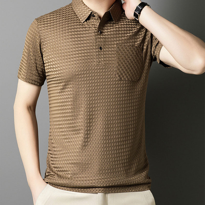 šMenās Textured Short-Sleeve Shirtš