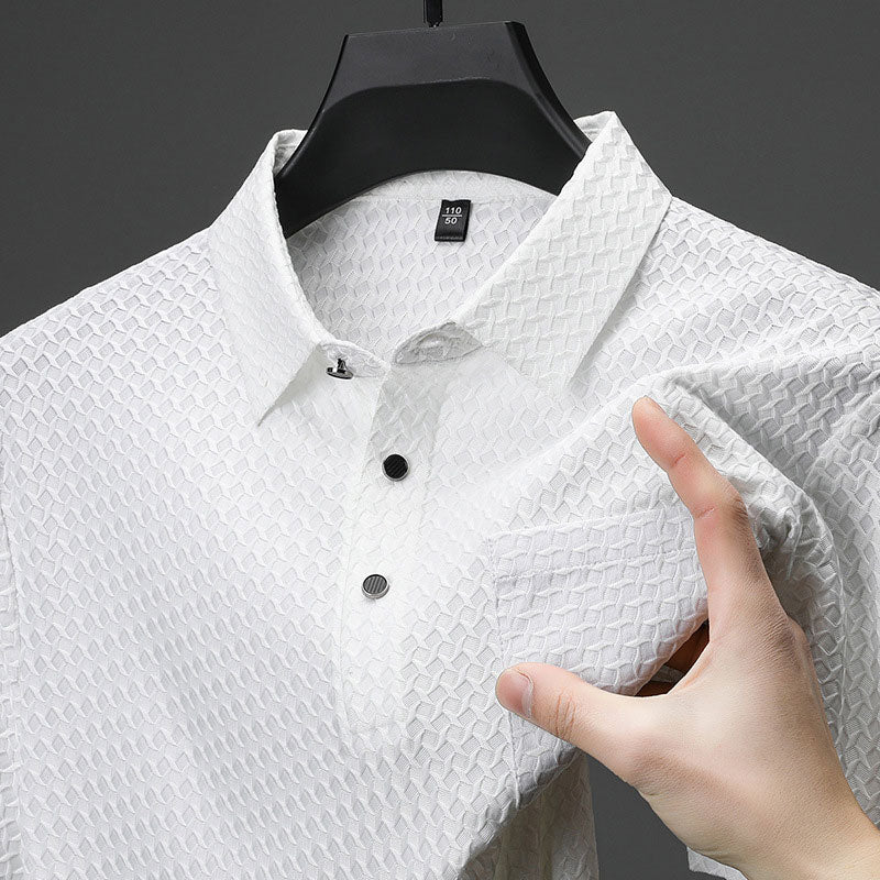 šMenās Textured Short-Sleeve Shirtš