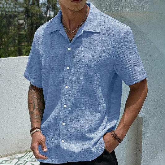 Men's Textured Button Front Shirt