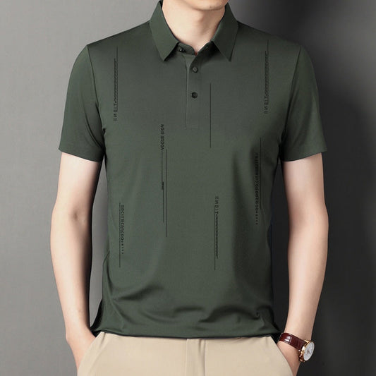 Men's Lapel Thin Short-Sleeve T-Shirt