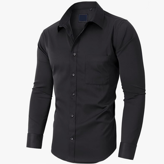 Solid-Color Long-Sleeve Shirt