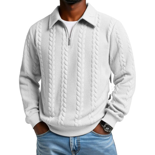 🔥New arrivals offer-Men's Casual Half-Zip Cable-Knit Sweater