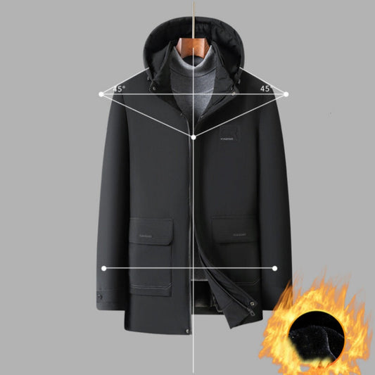 📢📢 50 % OFF !! ❄️Men's Plush-Lined Hooded Winter Parka ❄️