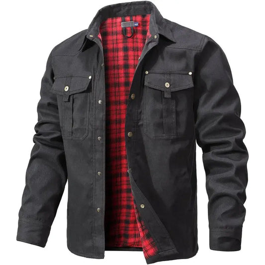 🔥Men’s Flannel-Lined Western Snap Jacket