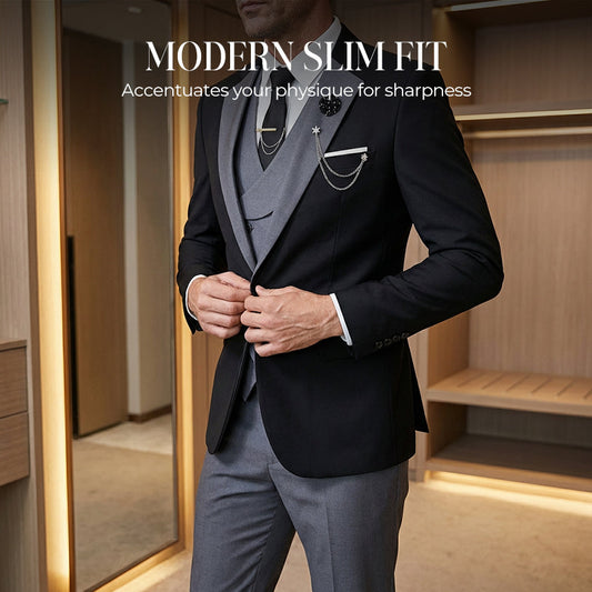 Modern Contrast Color Wedding Suit