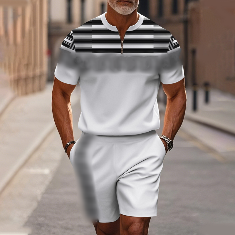Men's Quarter-Zip Shirt & Shorts Set