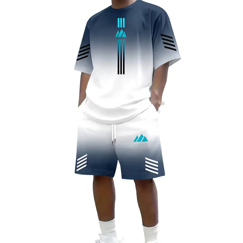 ๐ 50% OFF NOW! โ๏ธ Men's Summer T-Shirt & Shorts Set โ Gradient design, breathable & lightweight โ Perfect for hot days & casual outings ๐ฉณ