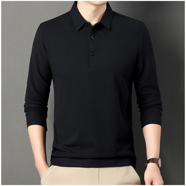 WAFFLE SOLID COLOR LAPEL SPRING AND AUTUMN SHIRT