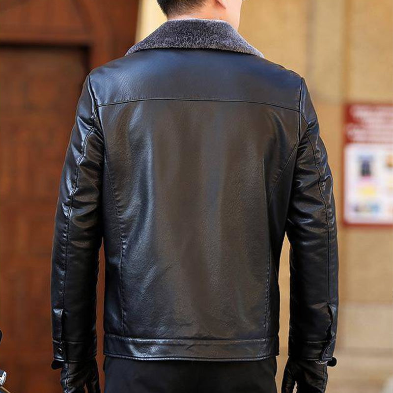 Faux Fleece Lined PU Leather Warm Jacket — 💐Spring Sale 50% Off🎉