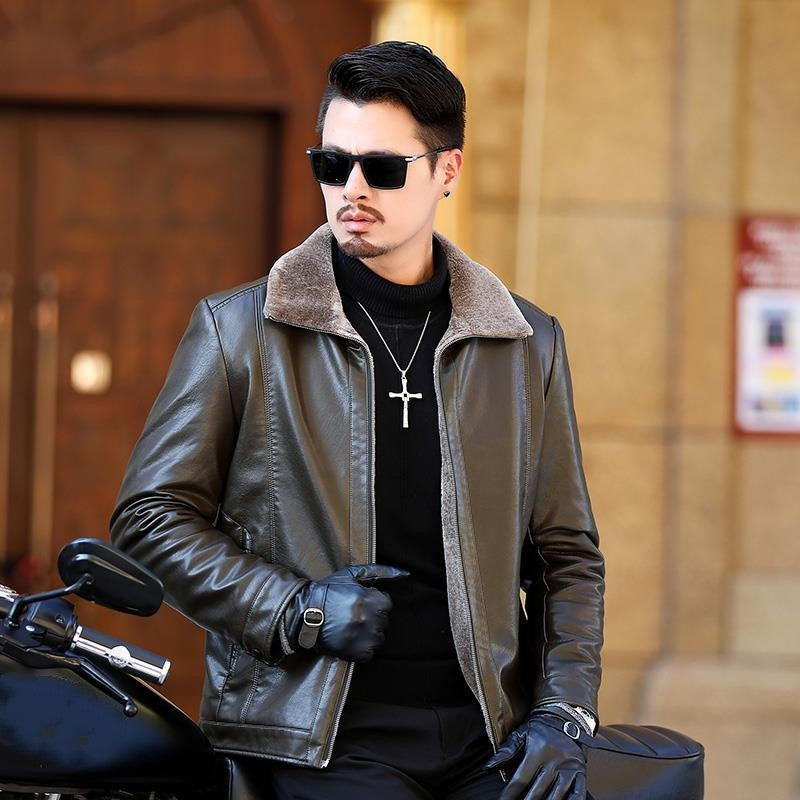 Faux Fleece Lined PU Leather Warm Jacket — 💐Spring Sale 50% Off🎉