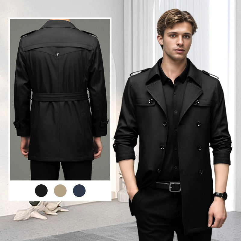 ⏳Limited-time 50% off⏰Men's Double-Breasted Windproof Trench Coat🧥