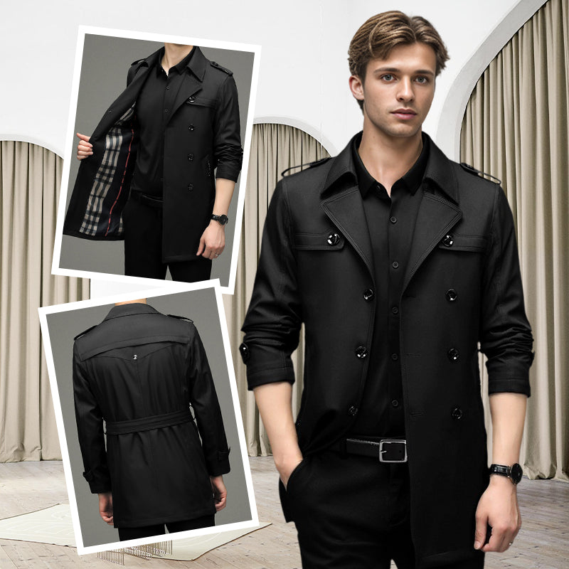 ⏳Limited-time 50% off⏰Men's Double-Breasted Windproof Trench Coat🧥