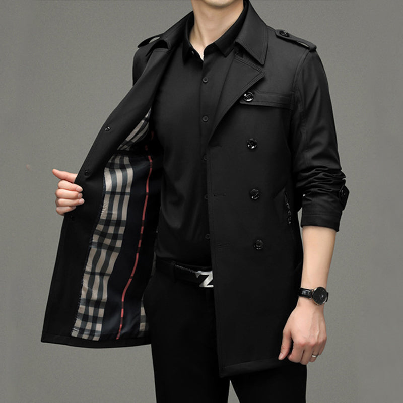 ⏳Limited-time 50% off⏰Men's Double-Breasted Windproof Trench Coat🧥