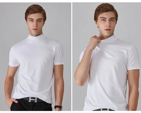 Men's High Neck Slim Fit T-shirt