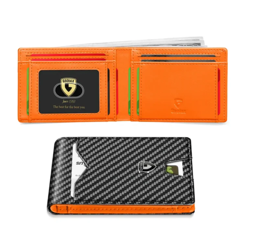 ⏳🔥LIMITED-TIME 50% OFF! ⏰RFID-Blocking Leather and Carbon Fiber Credit Card Holder
