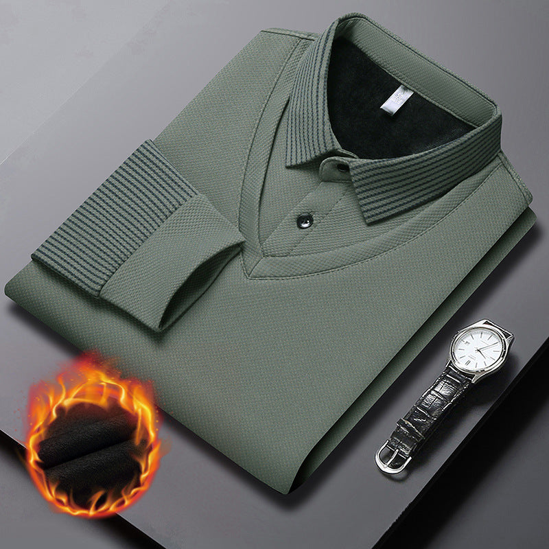 💕Men's Lapel Faux Two-Piece Knitted Shirt