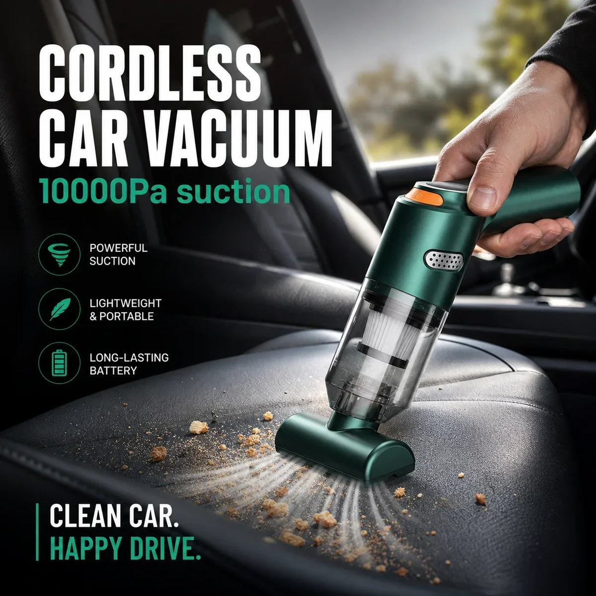 High-Power Cordless Vacuum Cleaner Kit for Car