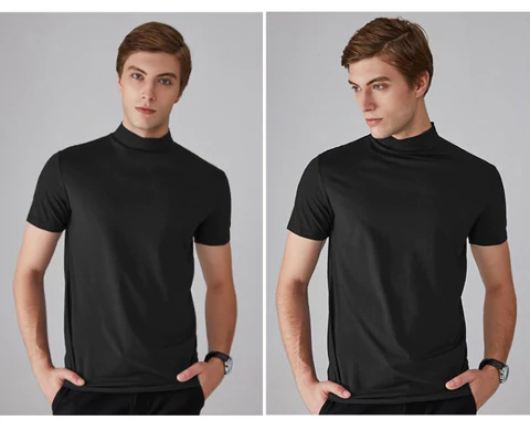 Men's High Neck Slim Fit T-shirt