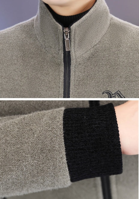 Men's Faux Wool Casual Zipper Jacket