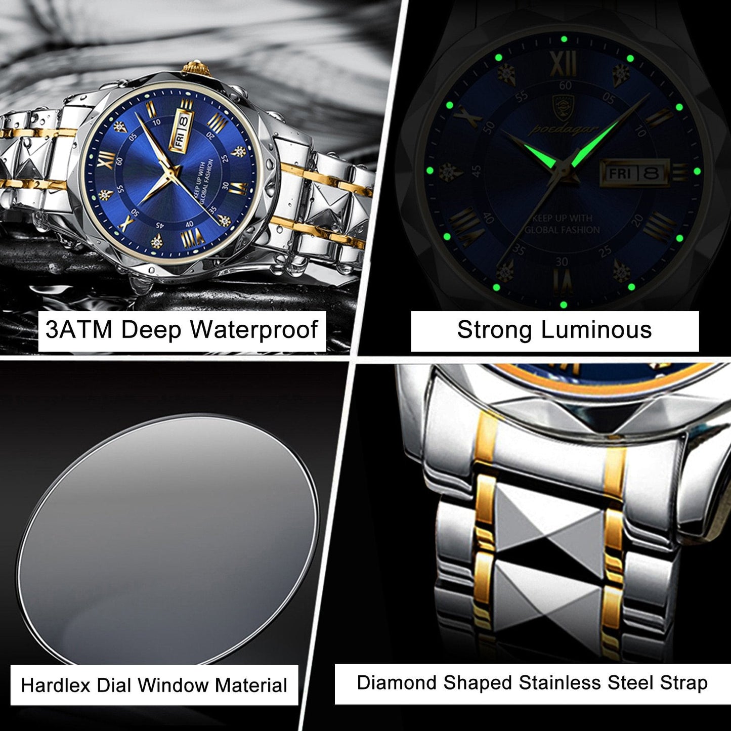 KYAYU™ Prism Quartz Watch — waterproof with luminous