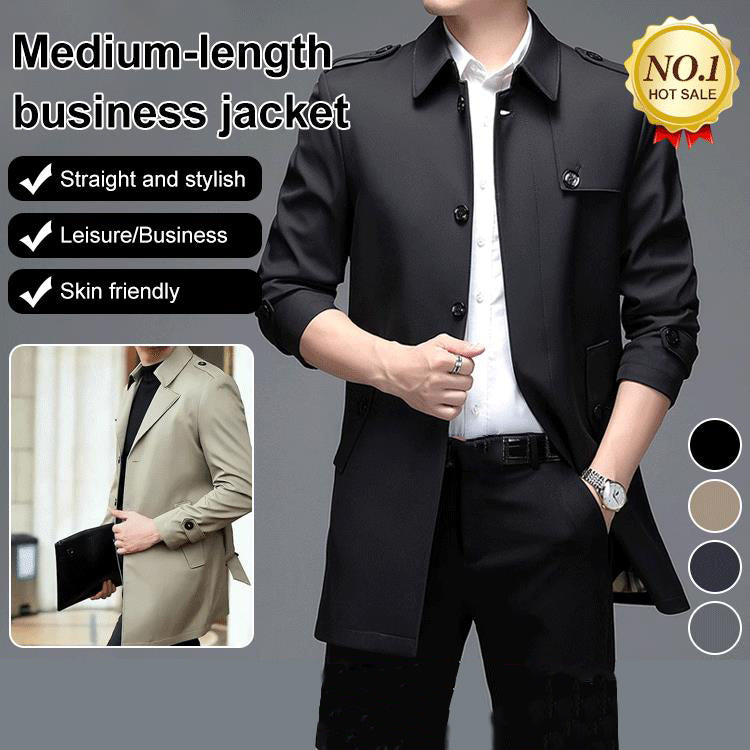 🔥Hot Sale 57% off🔥Mid-length Business Style Trench Coat