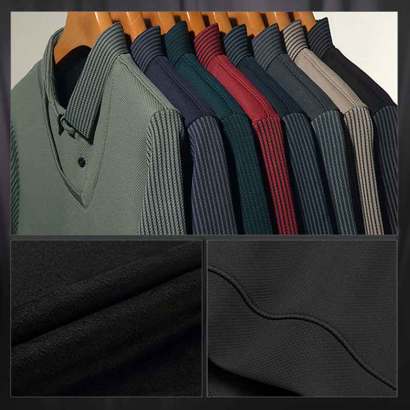 💕Men's Lapel Faux Two-Piece Knitted Shirt