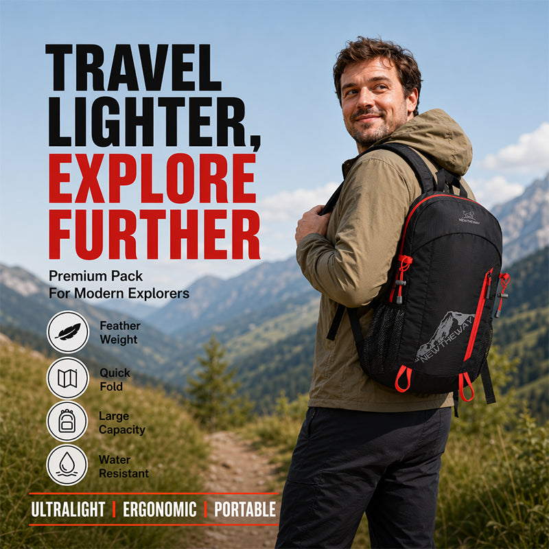 🌧️⛺Foldable Waterproof Hiking Backpack – Lightweight Packable Daypack