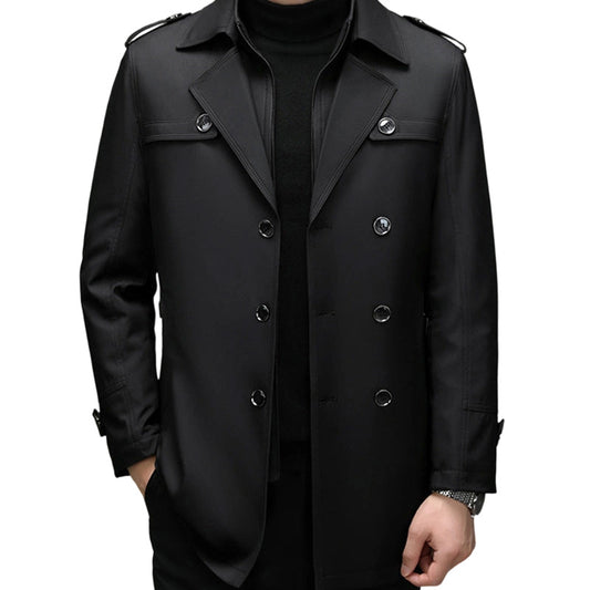 🔥Men's Medium-Length Trench Coat with Detachable Inner