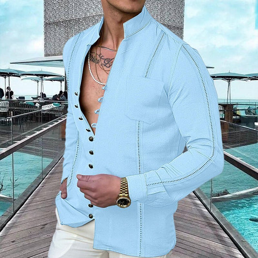 📢📢50% OFF !!⏰Men's Linen Button Up Summer Beach Shirt