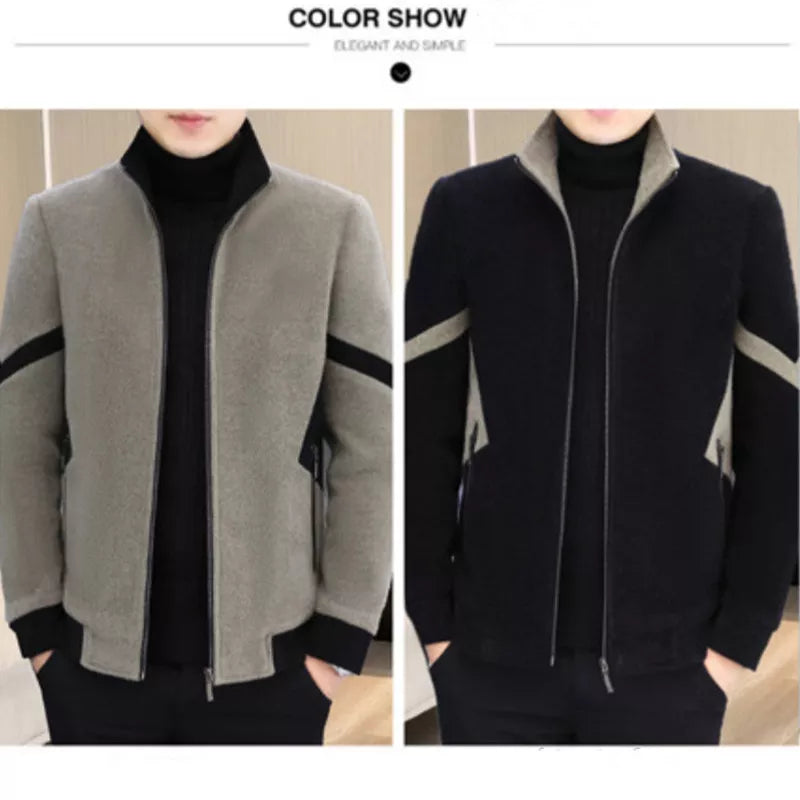 Men's Faux Wool Casual Zipper Jacket
