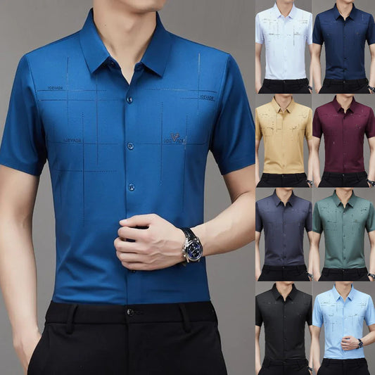 Men's Breathable Ice-Silk Stretch Shirt