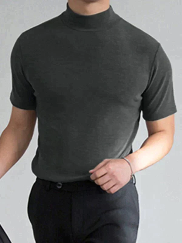 Men's High Neck Slim Fit T-shirt