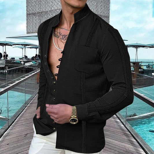📢📢50% OFF !!⏰Men's Linen Button Up Summer Beach Shirt