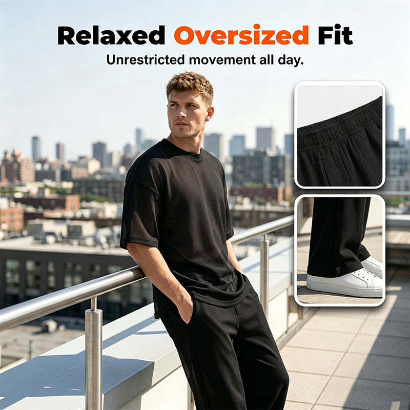 👔Men's T-Shirt & Wide-Leg Pants 2-Piece Set