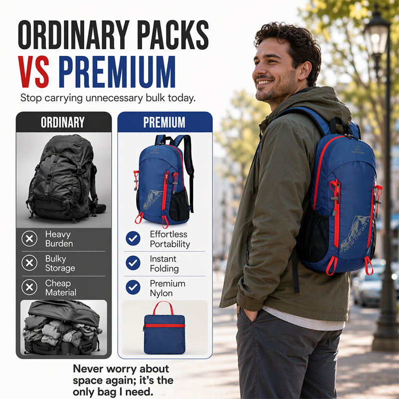 🌧️⛺Foldable Waterproof Hiking Backpack – Lightweight Packable Daypack