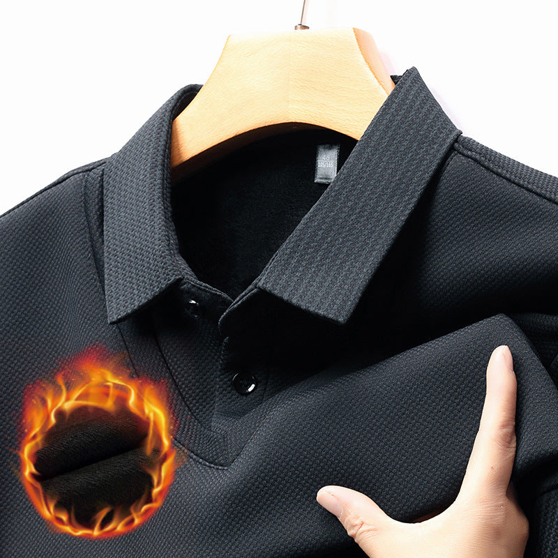 💕Men's Lapel Faux Two-Piece Knitted Shirt