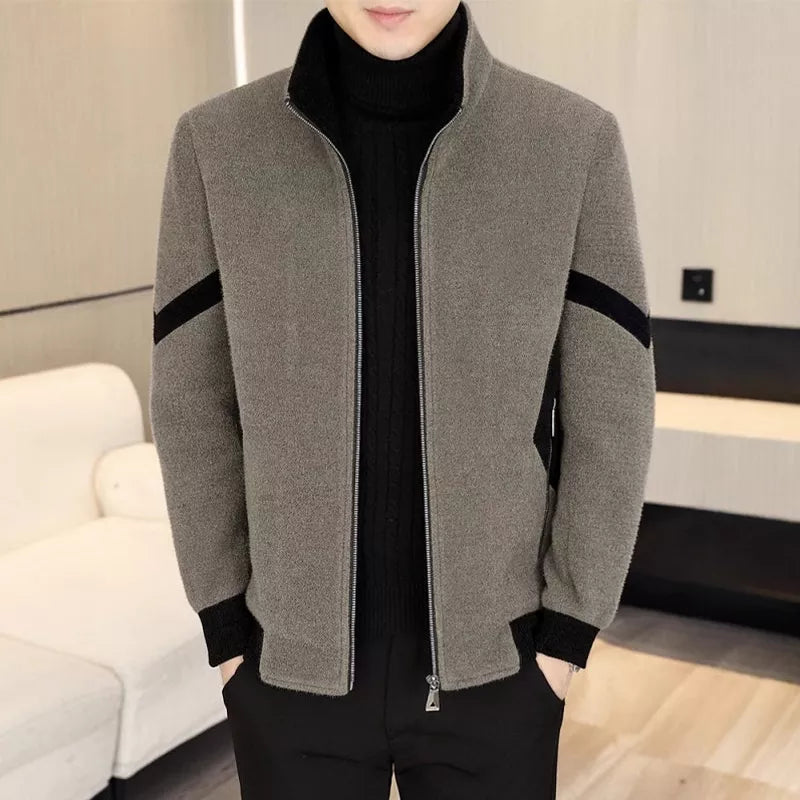 Men's Faux Wool Casual Zipper Jacket