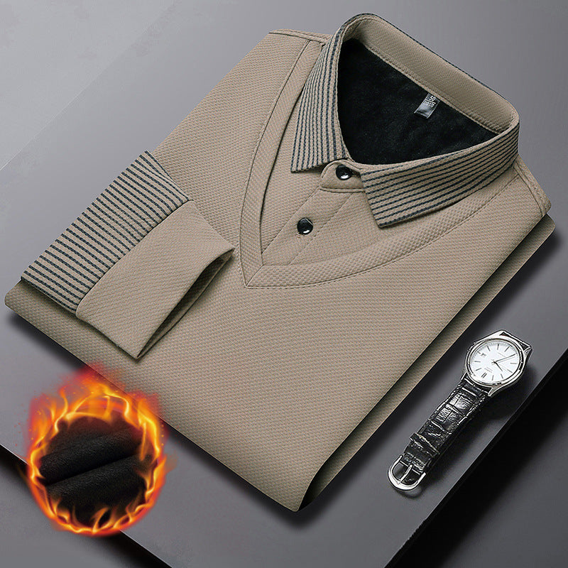 💕Men's Lapel Faux Two-Piece Knitted Shirt