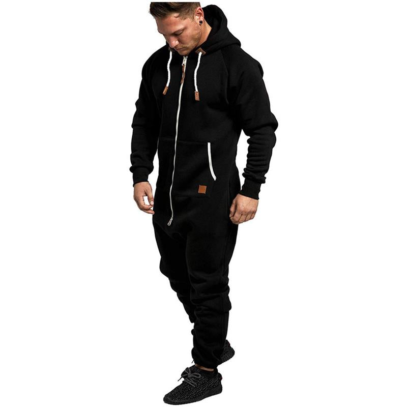 🎁New Arrivals 50% OFF💥Hooded Fleece Solid Color Jumpsuit