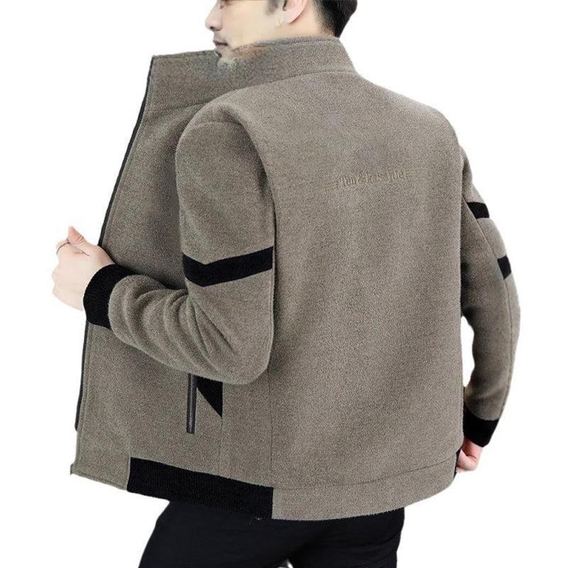 Men's Faux Wool Casual Zipper Jacket