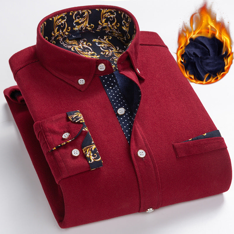 Hot Sale - 50% OFF💥Men's High Quality Corduroy Warm Winter Shirt Thick Fleece
