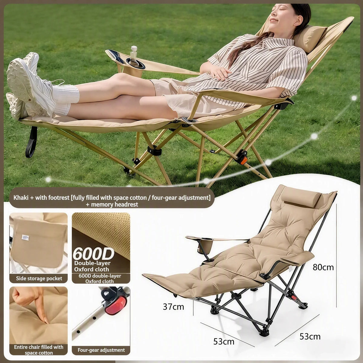 🏆 LIMITED-TIME 50% OFF!🔥50K+ SOLD!🪑 Portable, adjustable folding chair for outdoor use – Lightweight, sturdy & versatile 🏕️✨