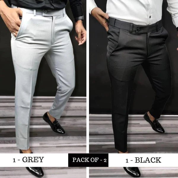 Solid Slim Fit Formal PANTS—Buy 2 Free Shipping(50% OFF)